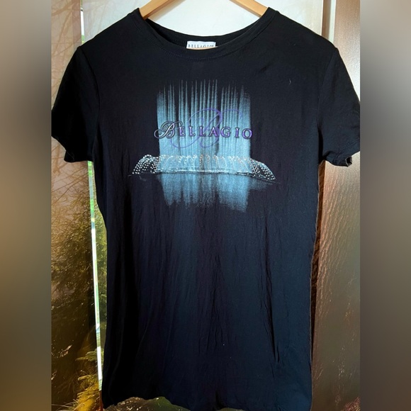 BELLAGIO Las Vegas Rhinestone Fountains T Shirt L - Picture 4 of 4